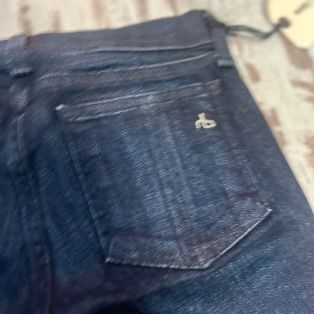 Rag & Bone Kensington Moto Skinny Jeans Dark Blue Zip Detail Size 24 NWT - Picture 13 of 16